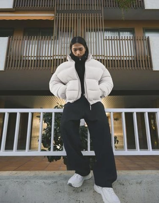 Zara Пуховик крупной вязки