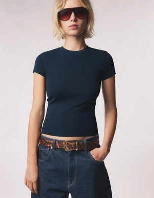 Zara Футболка с круглым вырезом купить с доставкой.