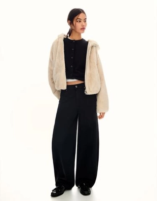 Zara Куртка из искусственного меха с капюшоном купить с доставкой.