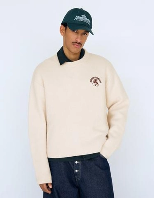 Zara Жаккардовый свитер с принтом купить с доставкой.