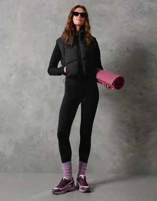 Укороченный стеганый жилет- Заказать в России