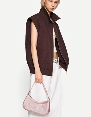 Zara Мини-сумка с блестящей отделкой