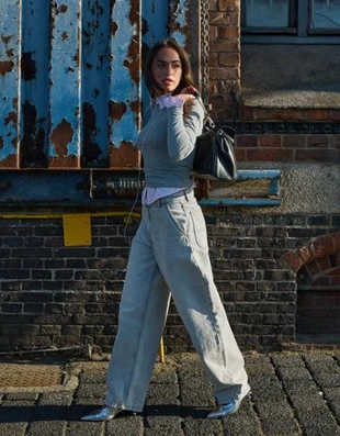 Zara Джинсы бананы свободного кроя