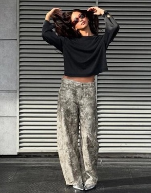 Zara Принтованная футболка с длинным рукавом