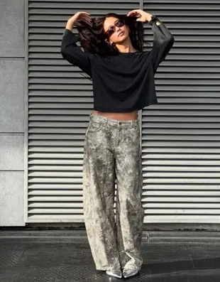 Принтованная футболка с длинным рукавом