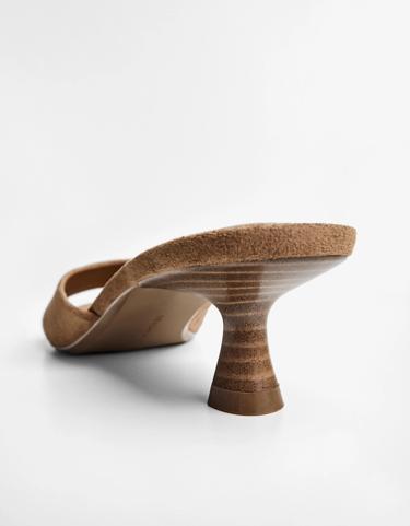 Zara Босоножки-мюли на низком тонком каблуке