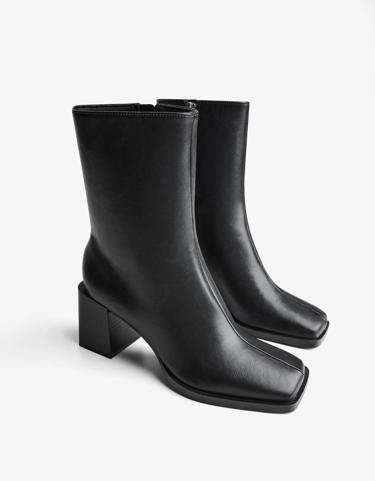 Zara Ботильоны на каблуке с квадратным носом