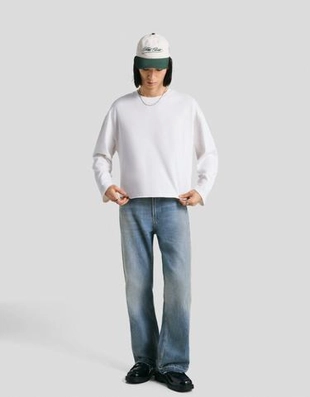 Zara Джинсы прямого кроя со скинни-силуэтом