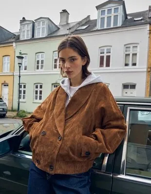 Куртка из замши и кожи CROSSOVER- Заказать в России