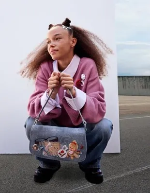 Джинсовая сумка MONCHHICHI с принтом- Заказать в России