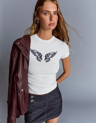 Zara Футболка с принтом из заклепок