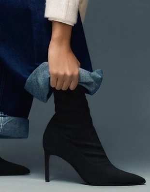 Zara Облегающие ботильоны на каблуке