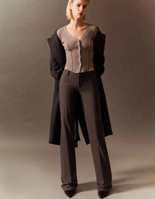 Zara Расклешенные брюки с низкой посадкой