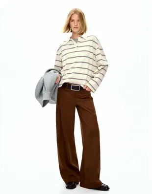 Футболка с длинными рукавами и воротником поло