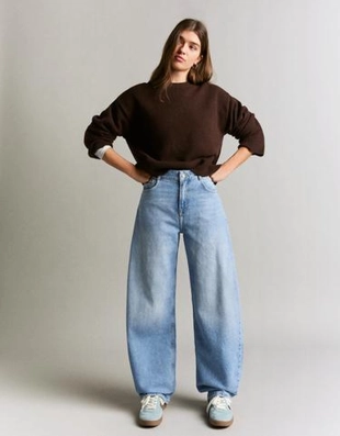 Zara Джинсы BARREL с высокой посадкой