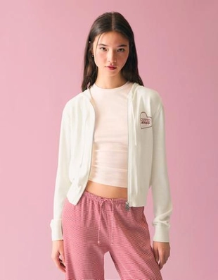 Zara Худи на молнии с капюшоном и принтом