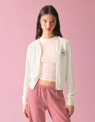 Худи на молнии с капюшоном и принтом- Заказать в России