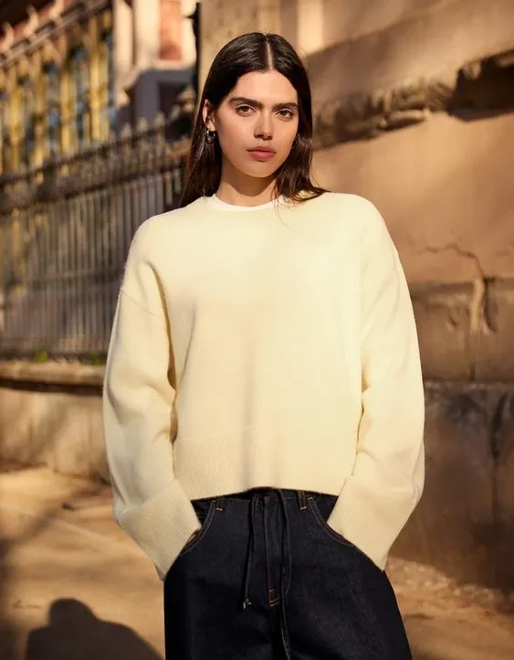 Свитер оверсайз с ребристым низом bershka