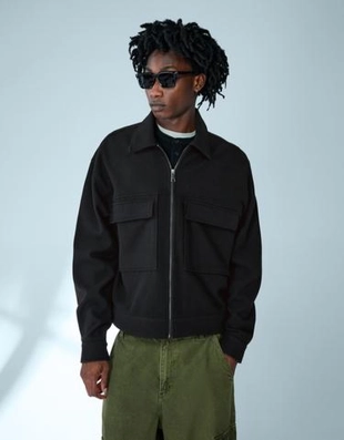 Zara Фланелевая куртка-рубашка свободного кроя на молнии