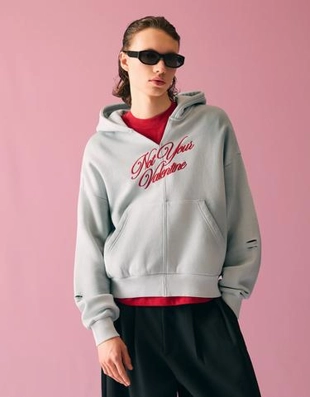 Zara Укороченное худи с принтом