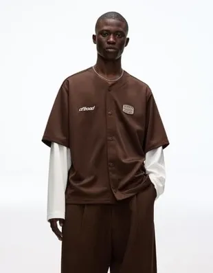 Рубашка с двойными рукавами свободного кроя и вышивкой- Заказать в России