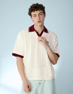 Zara Поло с короткими рукавами и принтом