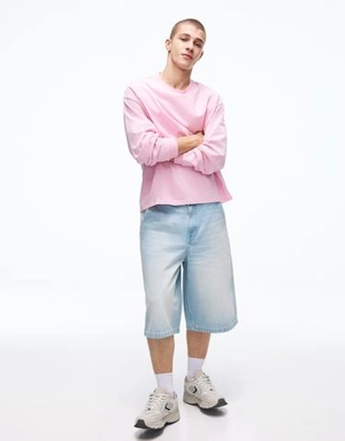 Zara Джинсовые шорты-бермуды в скейтерском стиле купить с доставкой.