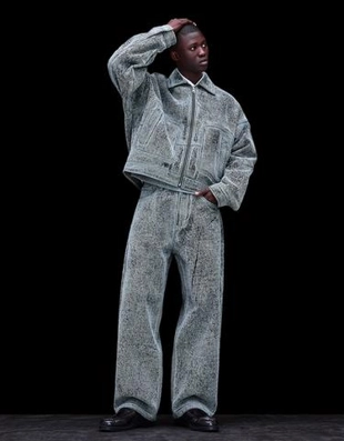 Zara Джинсы свободного кроя с текстурой