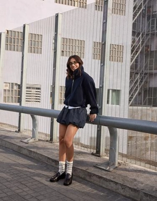 Zara Джинсовая мини-юбка BALLOON купить с доставкой.