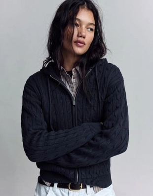 Zara Кардиган на молнии с косами