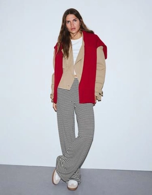 Zara Брюки прямого кроя с принтом купить с доставкой.