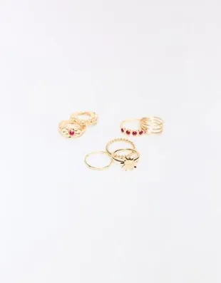 Набор из 7 колец с бусинами