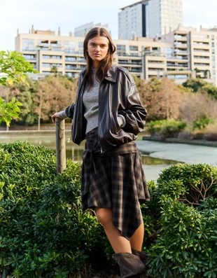 Zara Юбка миди с принтом и завязками