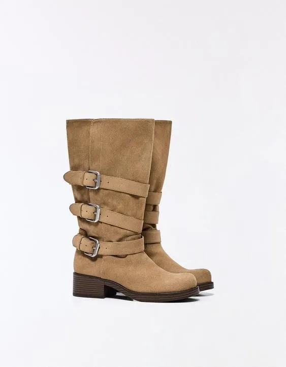 Buckled biker boots- Заказать в России