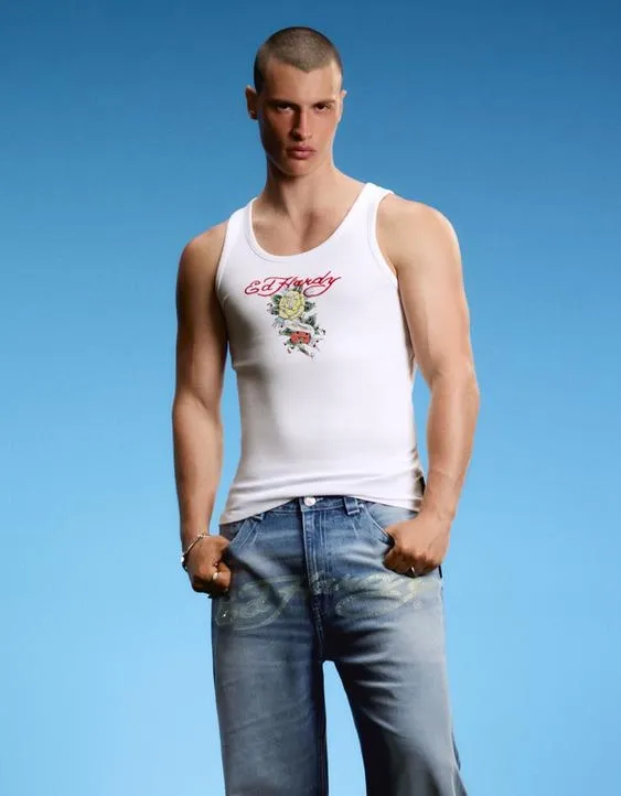 Майка с принтом Ed Hardy X Bershka- Заказать в России