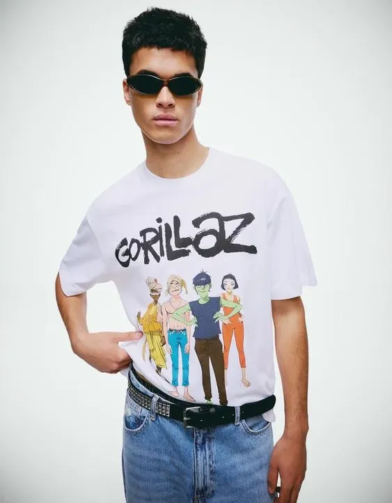 Футболка свободного кроя с принтом Gorillaz- Заказать в России