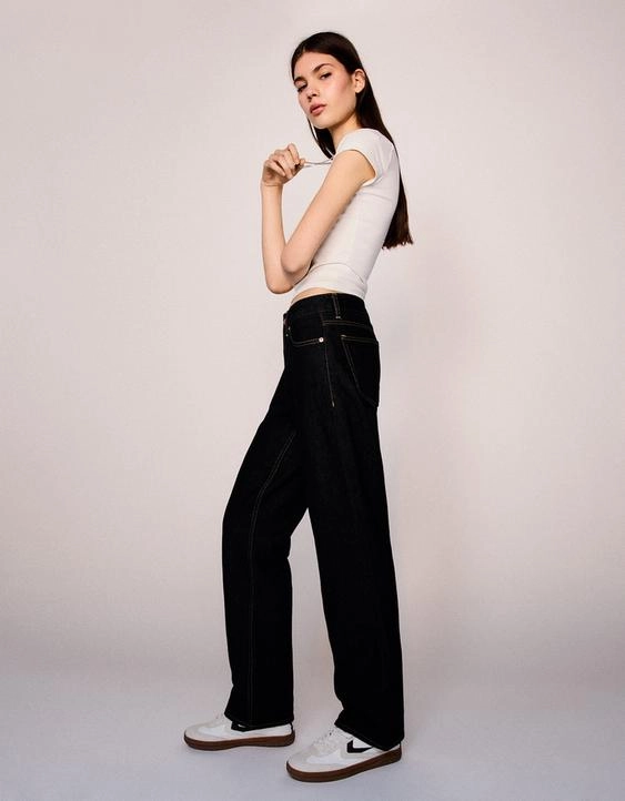 Zara Джинсы прямого кроя с низкой посадкой купить с доставкой.