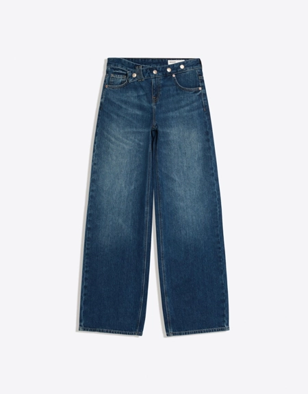 Zara Прямые джинсы с низкой посадкой и поясом на запахе