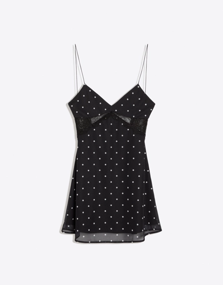 Zara Мини-платье из полупрозрачной ткани на бретелях