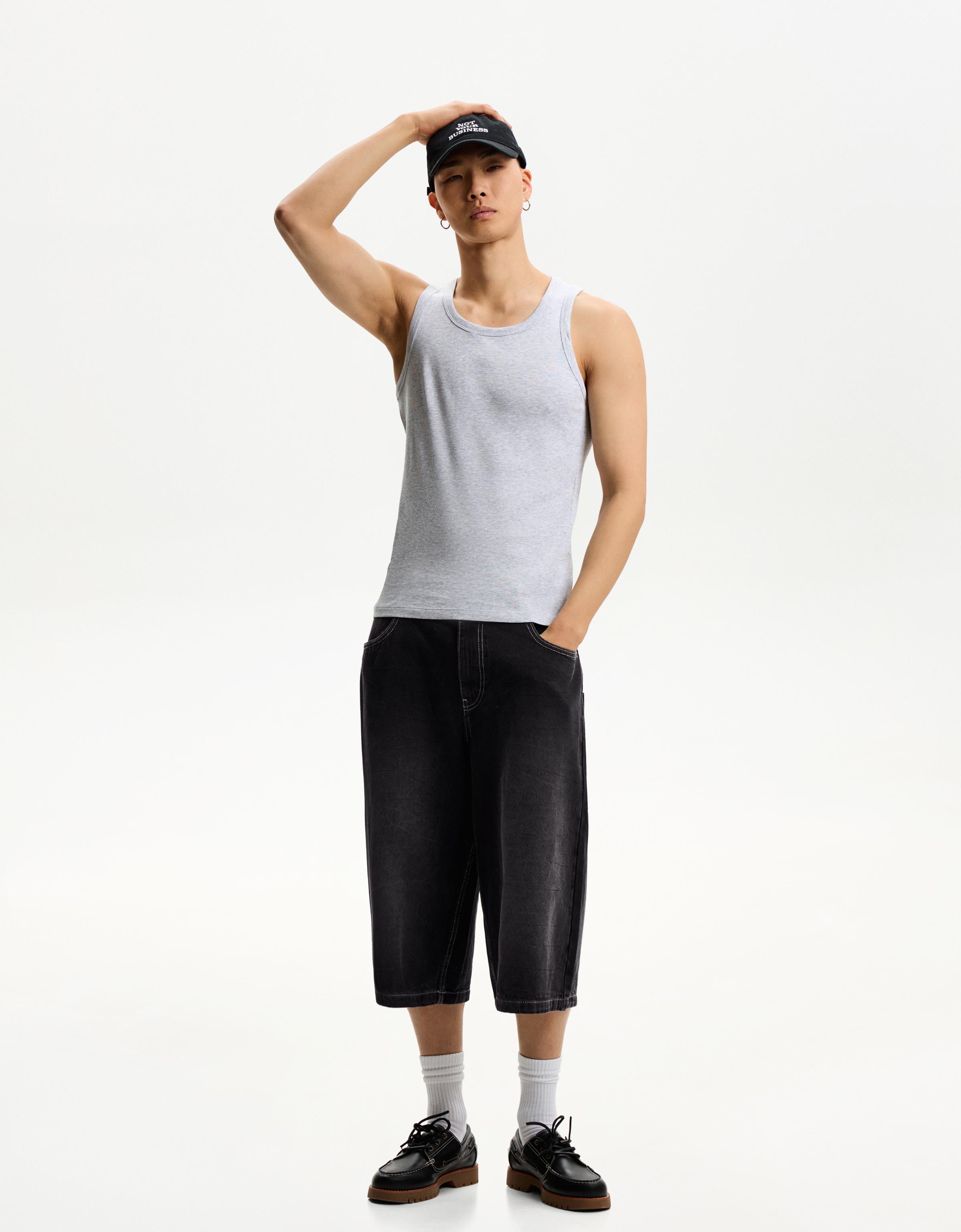 Zara Джинсовые шорты объемного свободного кроя