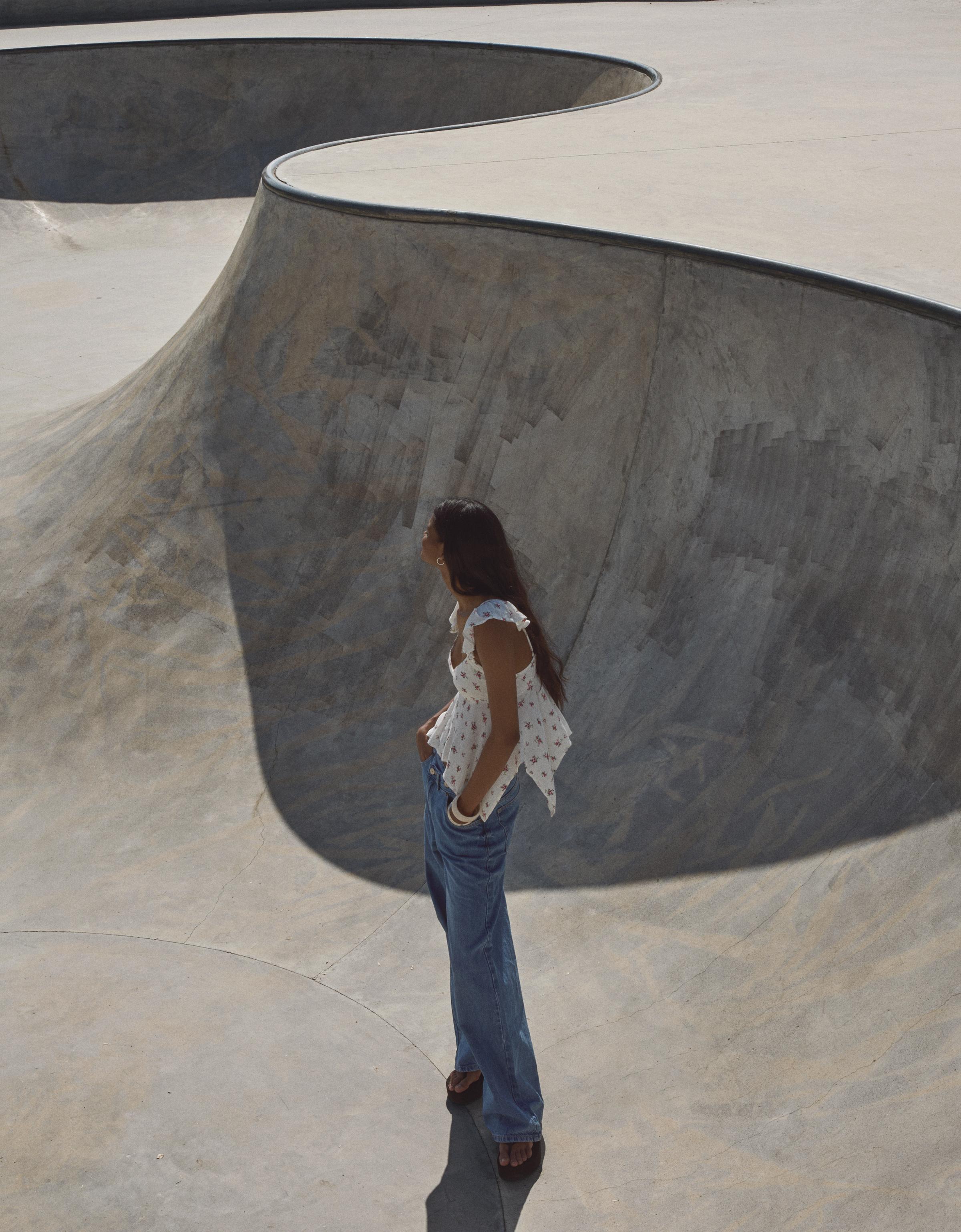 Zara Блуза из рельефной ткани с принтом