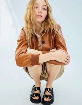 Zara Сандалии на платформе с пряжкой