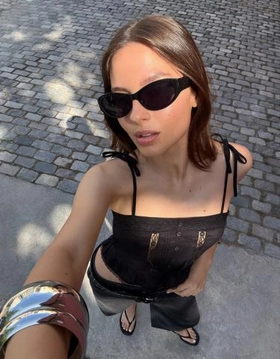 Zara Солнцезащитные очки в пластиковой оправе «кошачий глаз» купить с доставкой.