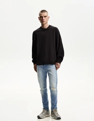 Zara Джинсы скинни с разрезами