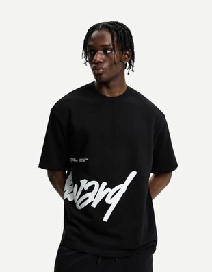 Zara Футболка из мягкой ткани с короткими рукавами и принтом