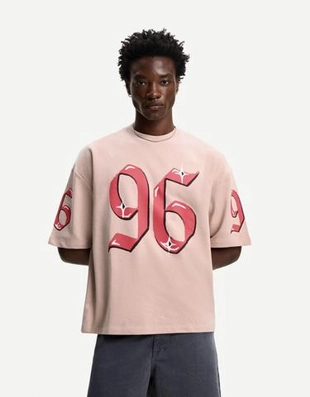 Zara Футболка из мягкой ткани с короткими рукавами и принтом