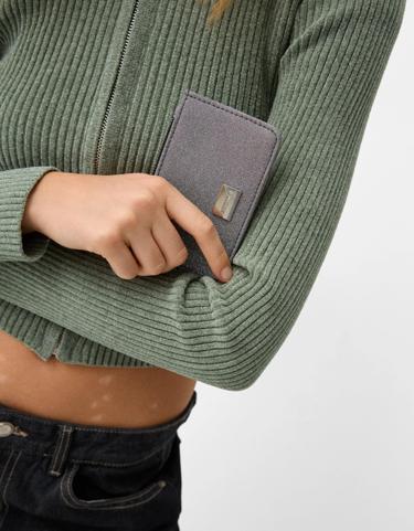 Zara Кошелек для карточек с блестящей отделкой