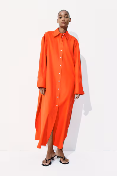 Рубашкообразное платье OVERSIZE из хлопка