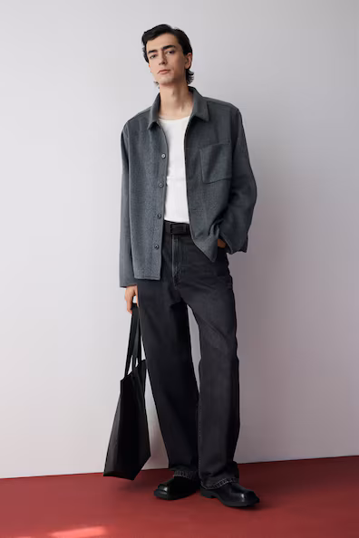 Рубашка-косоворотка REGULAR FIT из мягкой ткани с начесом