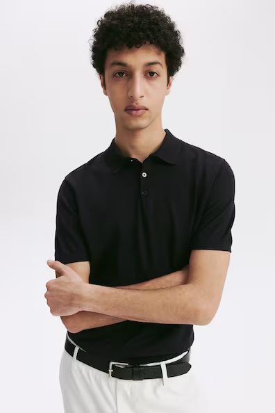 Поло из шелковистой смеси SLIM FIT
